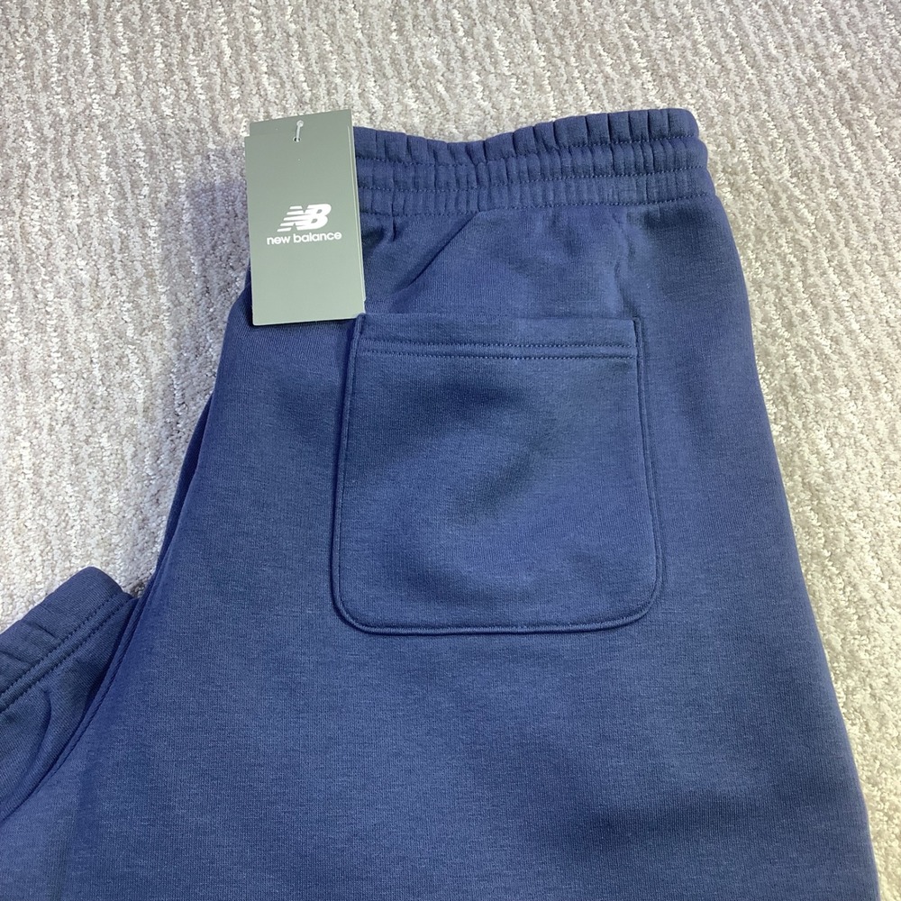 New Balance Chenille Cuffed Jogger Sweatpants Navy Blue Relaxed Fit Size L NWT